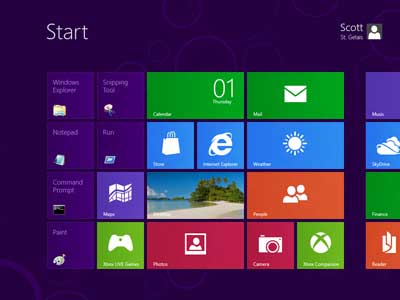 Metro interface inside of the Windows 8 Consumer Preview