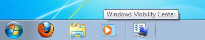 Windows Mobility Center on the Taskbar in Windows 7