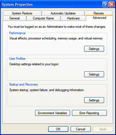 Windows XP Pagefile Settings 2